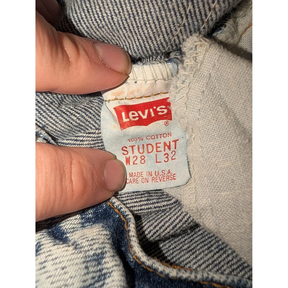 Levis Jeans Mens 28X32 705 Student  Made in USA Acid Wash Orange Tab Straight